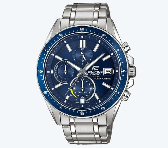 Casio Edifice EFS-S510D-2AVUEF, Ρολόι Χρονογράφος Μπαταρίας με μηχανισμό ηλιακής φόρτισης και Μεταλλικό Μπρασελέ , 46mm, στα 120,86€, από Amazon.es