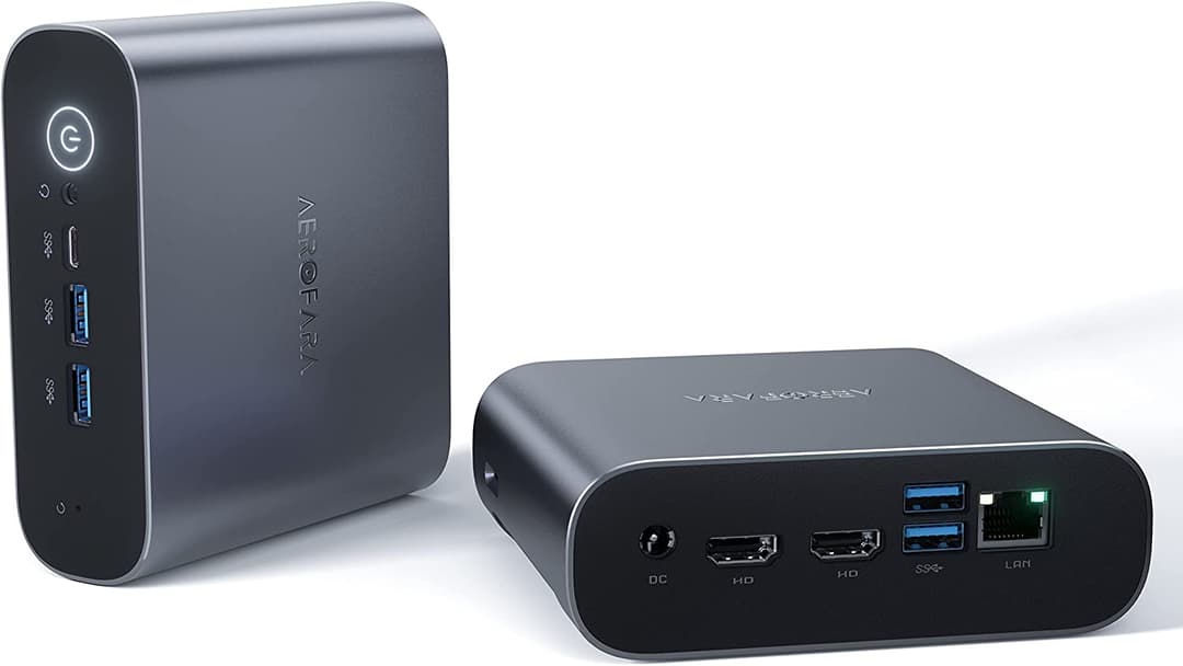 Mini PC AEROBUCKS - AMD Ryzen 5 5600U, 16GB DDR4/500GB SSD, Double HDMI, USB-C 4K@60Hz, WiFi 6E, BT 5.0, Windows 11