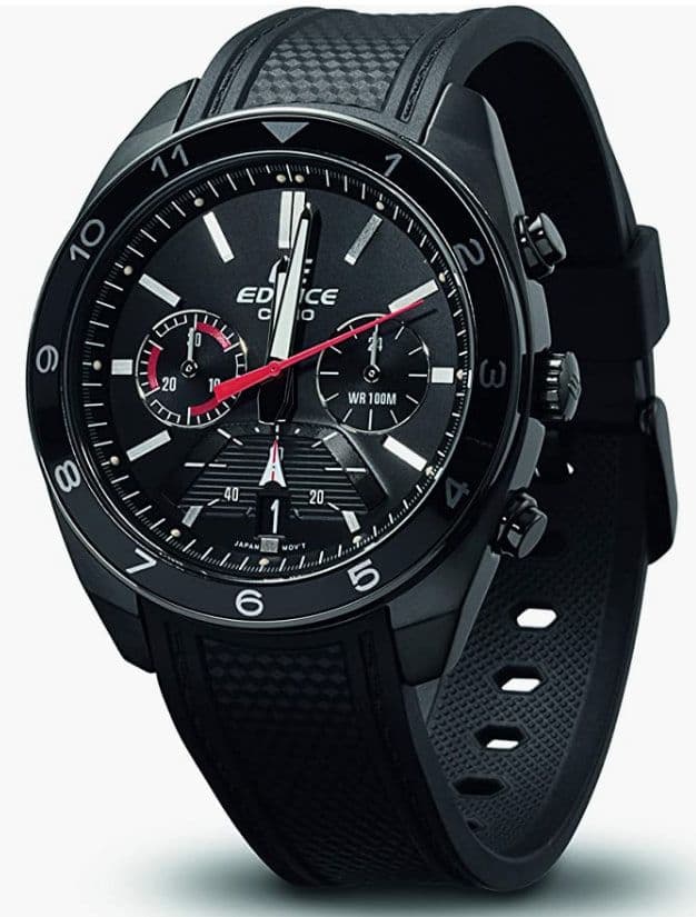 Casio Edifice EFV-590PB-1AVUEF, Ανδρικό Ρολόι Χρονογράφος Μπαταρίας με Καουτσούκ Λουράκι σε Μαύρο χρώμα , 44mm, στα 89,33€, από Amazon.de