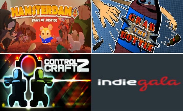 Δωρεάν 3 indie παιχνίδια για PC τα: Hamsterdam, Control Craft 2 και Grab the Bottle, από Indiegala