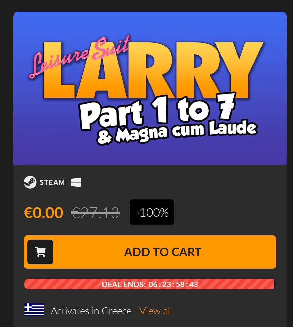 Δωρεάν 7 Leisure Suit Larry παιχνίδια για το Steam Από το Fanatical