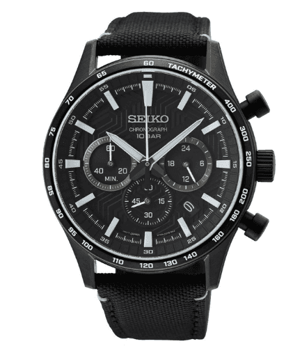Ρολόι Seiko SSB417P1 Conceptual Series χρονογράφος, 43mm με μαύρο λουράκι σε Μαύρο χρώμα, στα 239,90€, από το amazon.de