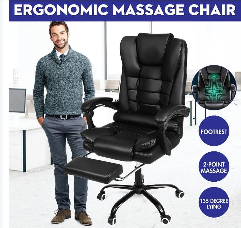 Snailhome Massage Reclining Office PU Leather Adjustable Height Rotating Lift,Gaming Chair, στα 79,01€, Banggood (Αποθήκη Τσεχίας)