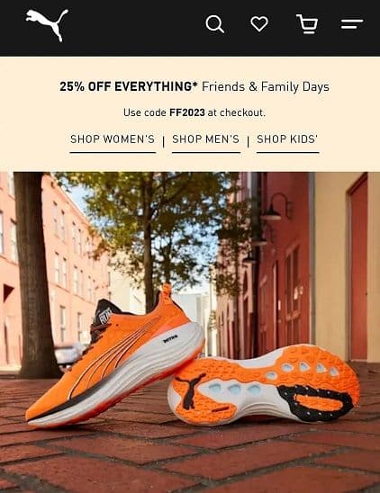 Puma.com 25% εκπτωση