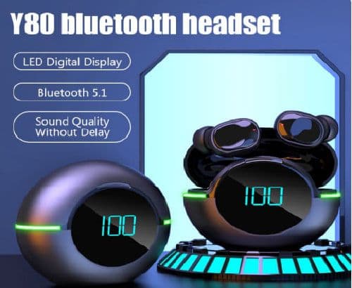 Y80 Bluetooth 5.1 TWS Earphone Wireless Digital Display HD Stereo Sports Headphones Black ή F6S Wireless TWS Bluetooth 5.2 Sports Stereo In-Ear Headphones for Sport Black, στα 4,70€, Geekbuying 
