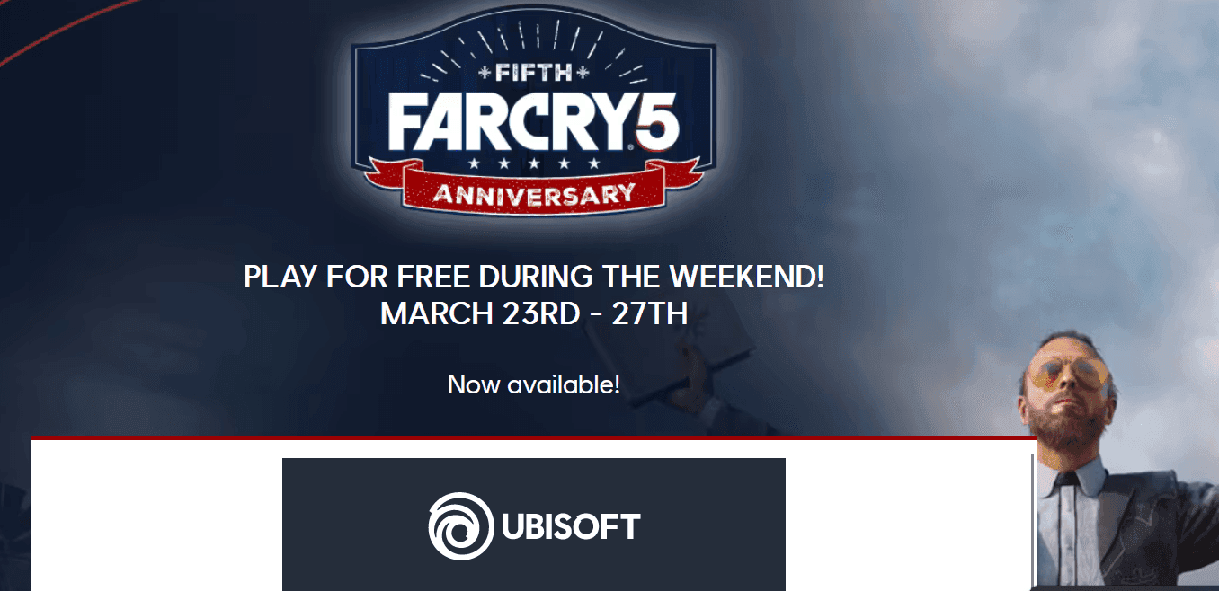 Play Far Cry 5 free to play μέχρι τη Δευτέρα 27 Μαρτίου