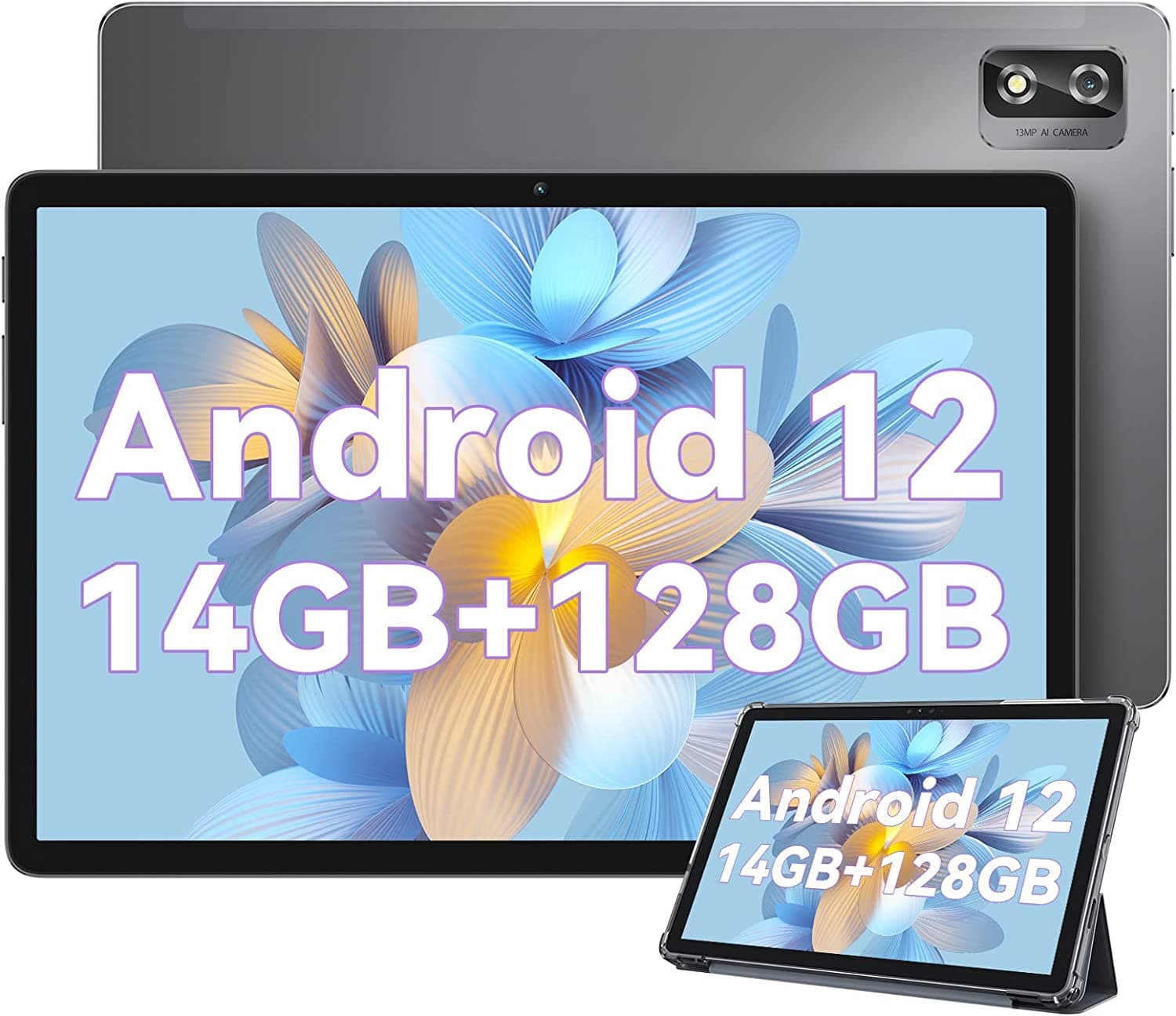 Blackview Tab 12 Pro Tablet 10.1" [Android 12, 8+6GB RAM, 128GB ROM (TF 1TB expandable), Octa-Core, 4G LTE+5G WiFi, 6580mAh, 13MP+5MP, 1920*1200 FHD+, Widevine L1, Dual SIM/Face ID/OTG/GPS/BT5/Type C/3.5mm Headphone Jack]