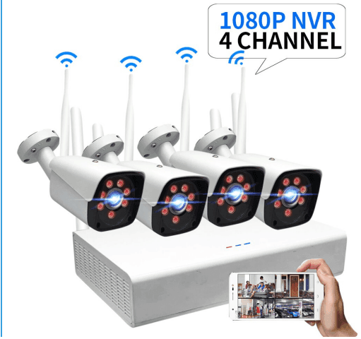 GUUDGO 4CH 2.0MP 1080P Wireless Surveillance White Camera System Kits outdoor or Indoor Weatherproof P2P CCTV Monitoring Kit, στα 86,91€, Banggood, Αποθήκη Τσεχίας