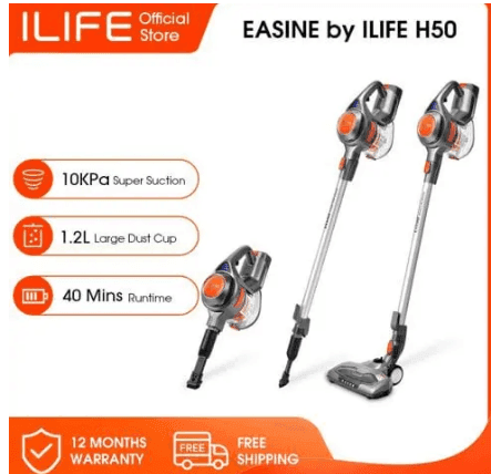 ILIFE H50 Cordless Handheld Vacuum Cleaner, 10KPa Suction, 1.2L Dust Cup, 2200mAh Detachable Battery, 40min Runtime with LED Lights - Grey, στα 65€, Geekbuying, αποθήκη Πολωνίας