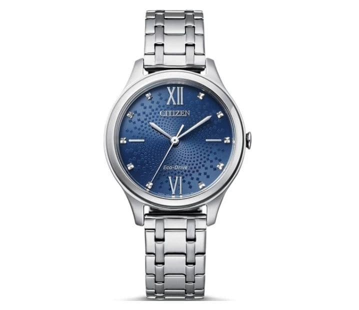 Citizen Elegant Collection EM0500-73L Women's Analogue Eco-Drive Watch with Stainless Steel Strap silver, με μπλε καντράν, στα 111,03€, από amazon.de