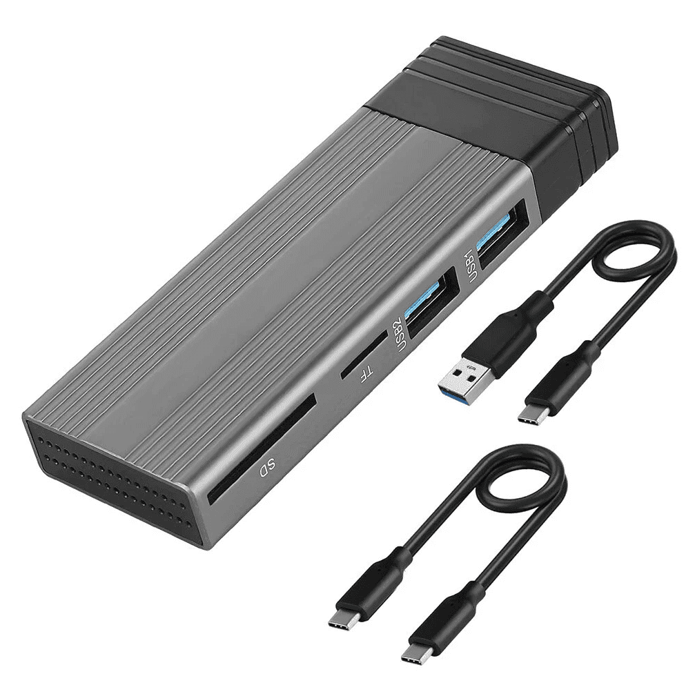 [Enclosure] M.2 Sata / Nvme Encosure + Hub [ 2 x USB 2.0 + SD Card Reader + MicroSD Card Reader]