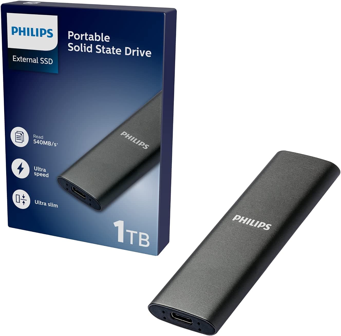 Philips Ultra Speed USB-C Εξωτερικός SSD 1TB 2.5" Γκρι