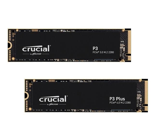 Crucial P3 4TB SSD PCIe 3.0 με 203€  και P3 Plus 4TB PCIe 4.0 με 224€ - crucial.com