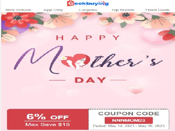 Happy Mother's Day | 6% Off Sitewide This Weekend! από το Geekbying (με τον κωδικό NNNMOM23)