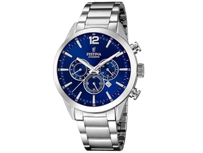 Festina Ρολόι Χρονογράφος Μπαταρίας με Μεταλλικό Μπρασελέ σε Ασημί χρώμα, στα 94,43€, από amazon.de