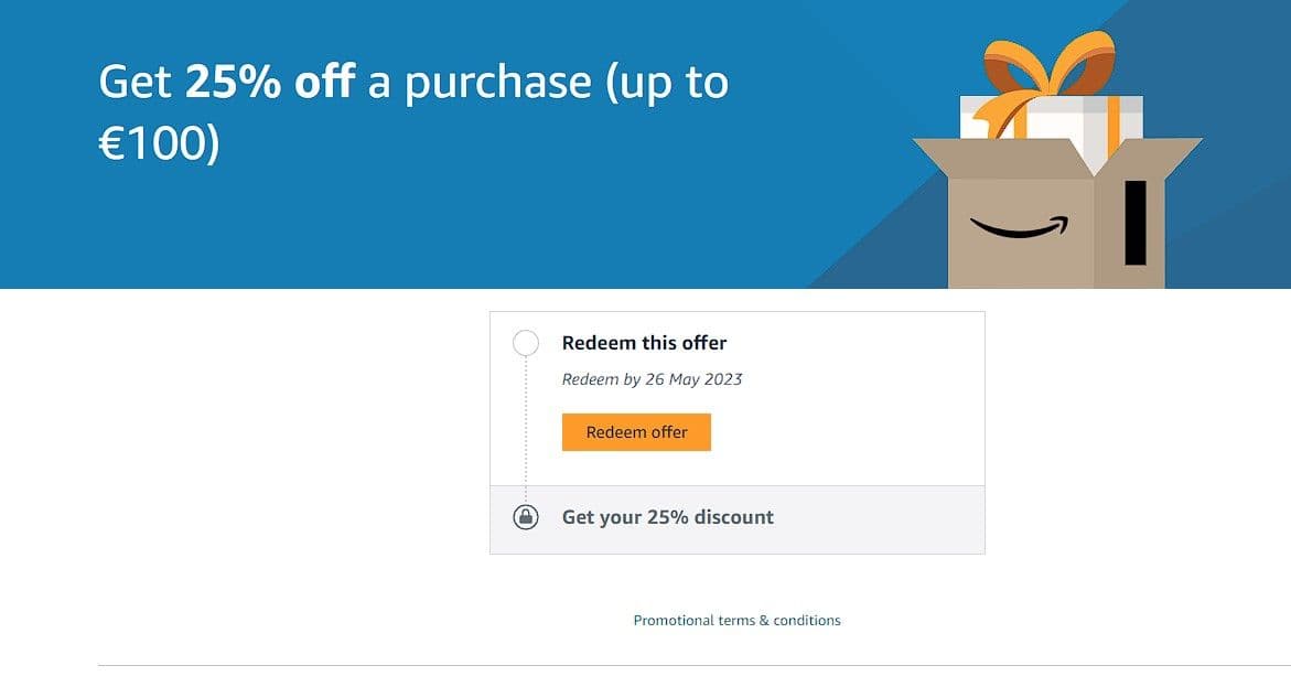 [Επιλεγμένοι επαγγελματικοί λογαριασμοί]  amazon.de 25% έκπτωση για αγορά μέχρι 400 ευρώ , (δλδ max -100 ευρώ)