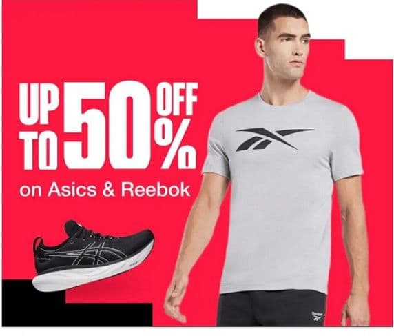 Έως -50% σε προϊόντα Asics και Reebok