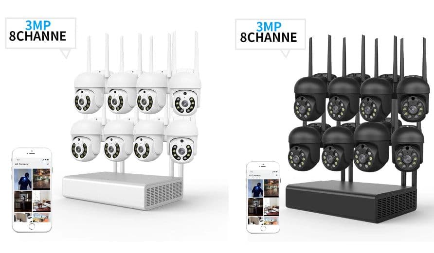 XIAOVV 8CH 3MP Security Camera H.265+ P2P 5X Zoom WIFI IP Camera NVR Kit Home IP CCTV Camera Set Eseecloud,  (λευκό ή μαύρο) στα 138,86€, Banggood