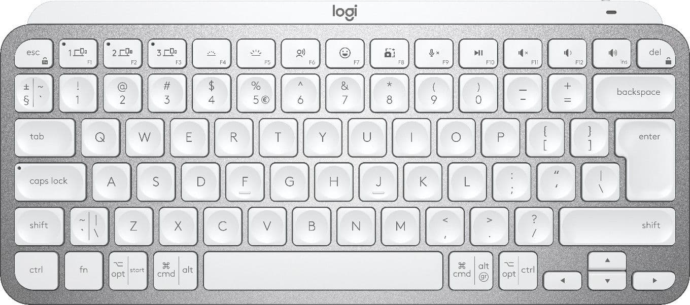 Logitech MX Keys Mini Ασύρματο Bluetooth Πληκτρολόγιο Αγγλικό US Ασημί