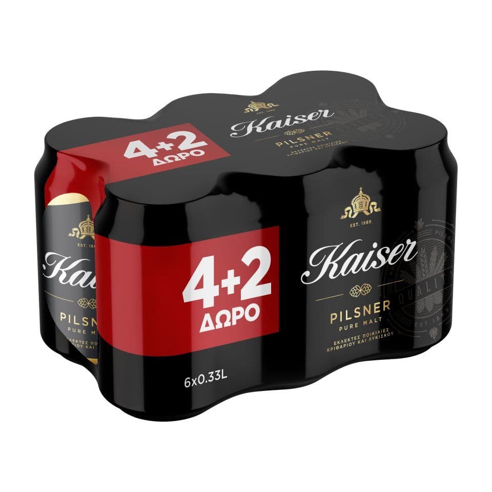 4.35€ Kaizer 4+2 (330ml) & ΟΛΕΣ οι μπύρες-20%