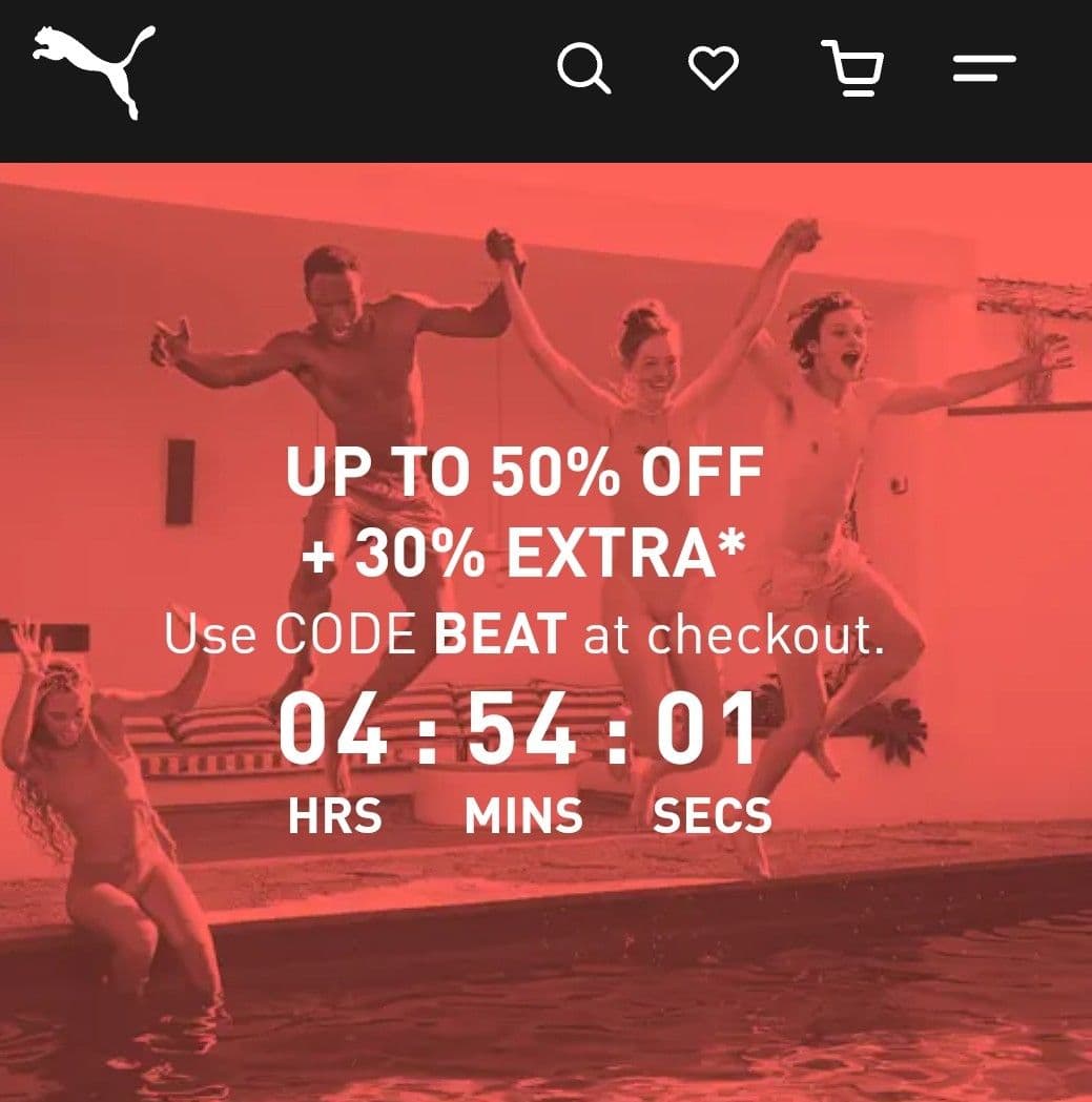 Puma 30% extra μέχρι το μεσημέρι