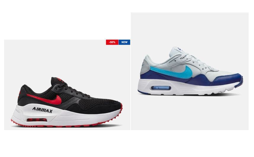 Nike Air Max Systm Ανδρικά Sneakers Μαύρα, στα 54,99€ και Nike Air Max SC Ανδρικά Sneakers στα 53,99€, INTERSPORT