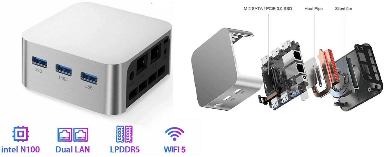 Mini PC T-Bao T8 Plus Intel N100 / 16 GB RAM LPDDR5  / 1TB SSD M.2 2280 / Windows 11