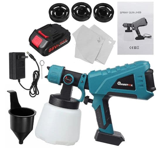 MUSTOOL 1500W 1000ML 1200ml/m EU/US Plug Brushed Motor Paint Sprayer - βύσμα eu με 2 μπαταρίες & 1chager, στα 30,49€, Banggood