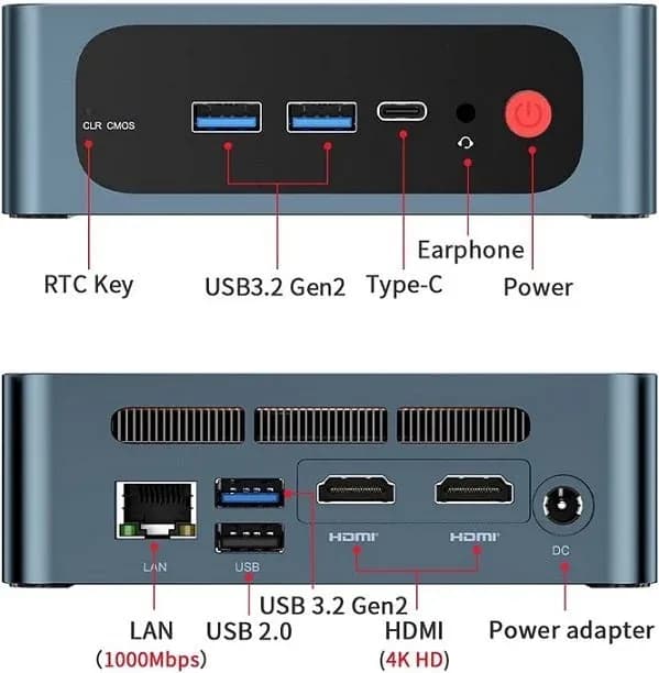 Mini PC Trigkey S5 AMD Ryzen 7 5800H / 16GB RAM / 500 GB SSD / Windows 11