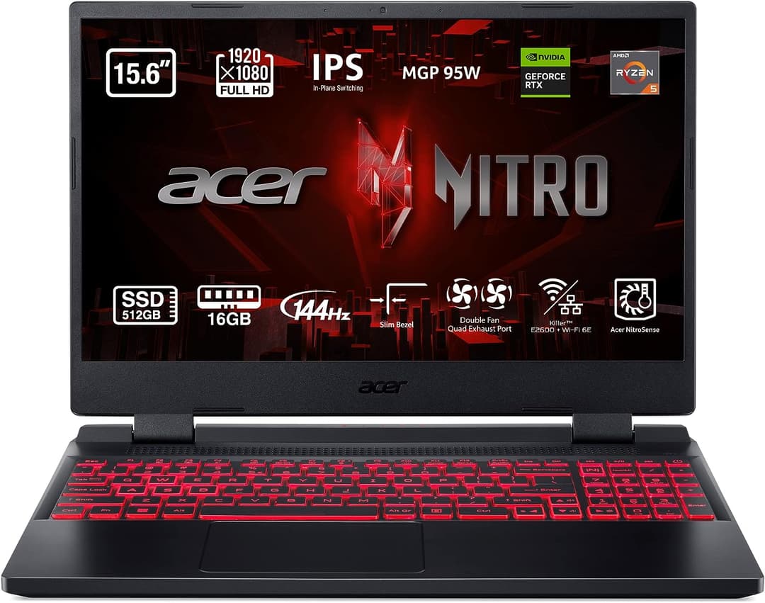 Acer Nitro 5 AN515-47 (15.6" FHD IPS 144Hz / Ryzen 5 7535HS / 16GB / 512GB / RTX 3050 Ti / No OS / QWERTY ES)