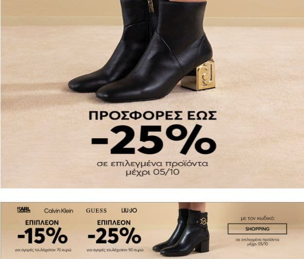 Με αγορές άνω των 70€ κέρδισε έκπτωση 15% ή με αντίστοιχες άνω των 90€ κέρδισε έκπτωση 25% σε επιλεγμένα είδη, από το epapoutsia.gr