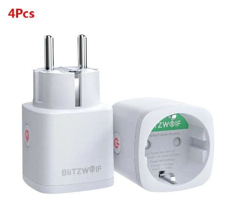 4 τεμάχια BlitzWolf BW-SHP13 ZigBee 3.0 Smart Socket 16A EU Plug Electricity Metering APP Remote Controller Timer Work with Amazon Alexa Google Home, στα 29,66€, Banggood 