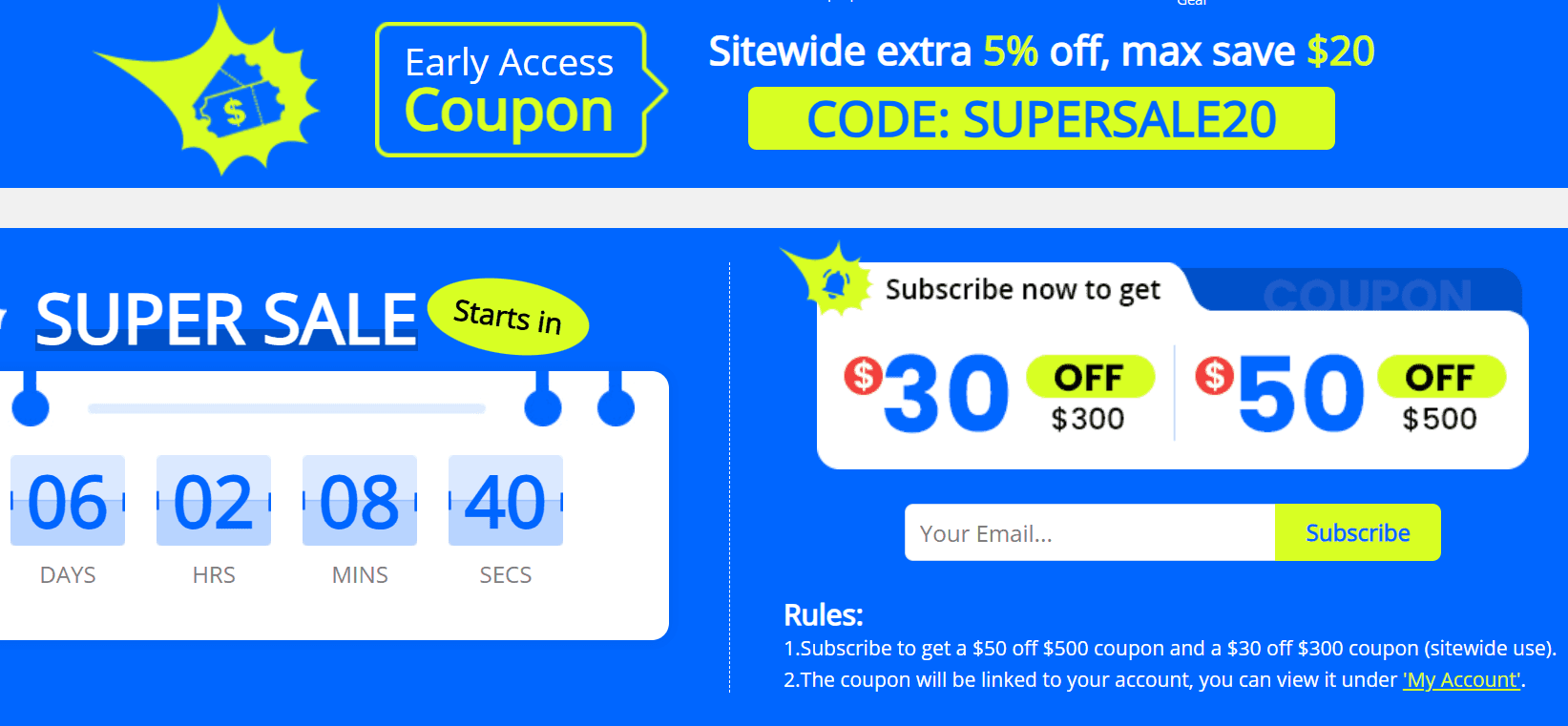 Early Access Coupon, Sitewide extra 6% off, max save $20 και άλλοι κωδικοί έκπτωσης, Geekbuying