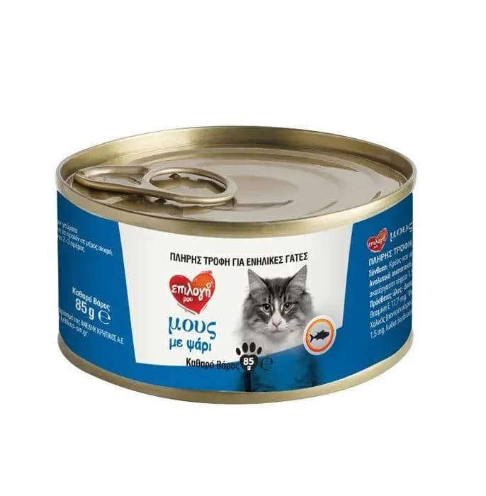 Πατέ μους ψαριου για γάτες 85gr 0.29€ (3.41€/kg)