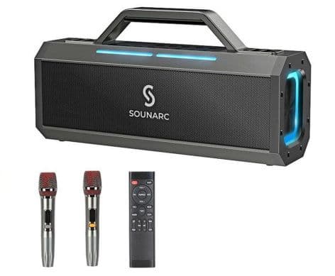 SOUNARC K1 Karaoke Party Speaker, 150W Output, Dynamic 2.2 Channel System, Dual Mic, Lighting Mode, IPX6, TWS, Up to 18 Hours Playtime at 50% Volume, στα 89€, από Geekbuying