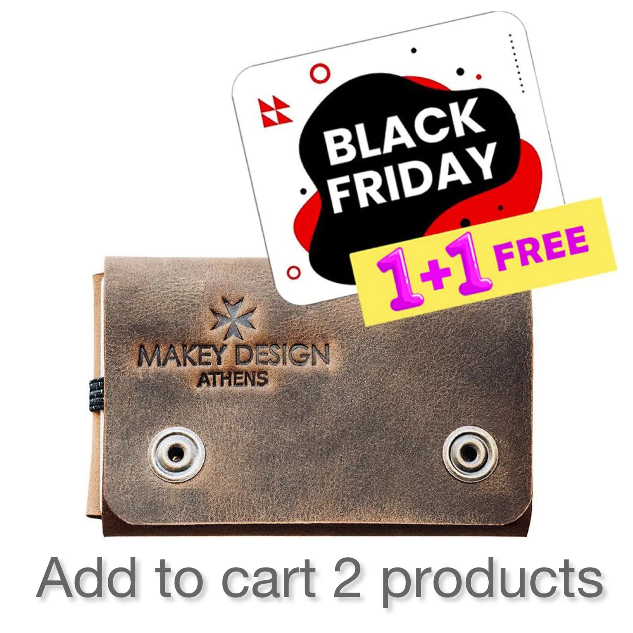 MAKEY Black Friday προσφορά, Δερμάτινο Πορτοφόλι Coin Wallet 2.0 1+1 δώρο
