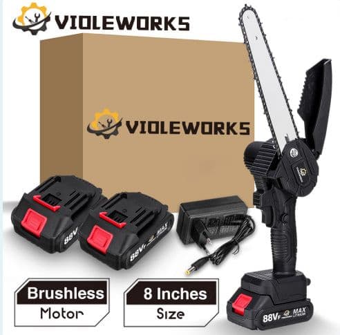 VIOLEWORKS 88VF 8 Inch Brushless Electric Saw 3000W Portable Pruning Chain Saw Rechargeable, with Two Batteries στα 33,40€, Banggood (αποθήκη Τσεχίας)