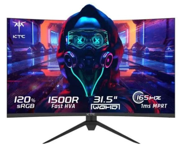 KTC H32S17 32" Curved Gaming Monitor 2560x1440 QHD 165Hz 16:9 ELED 99% sRGB HDR10 1ms FreeSync G-SYNC, στα 219€, Geekbuying, Αποθήκη Πολωνίας