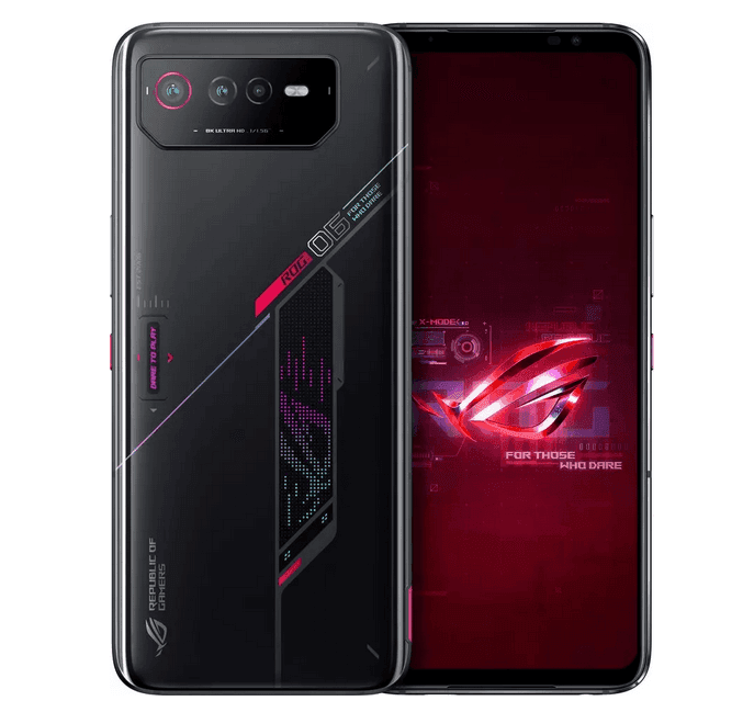 ASUS ROG Phone 6, Qualcomm Snapdragon 8+ Gen 1, SM8475, 6.78" FHD+ (2448x1080) 165Hz, 16GB RAM, 512GB Storage, Android 16, 50MP Rear Camera + 12MP Front Camera, 6000mAh, Dual Sim, Black, UK