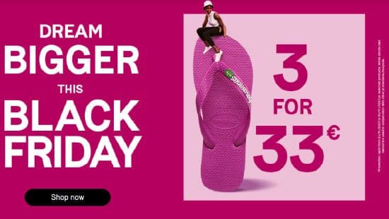 Black Friday με 3 for 33€, από Havaianas Store