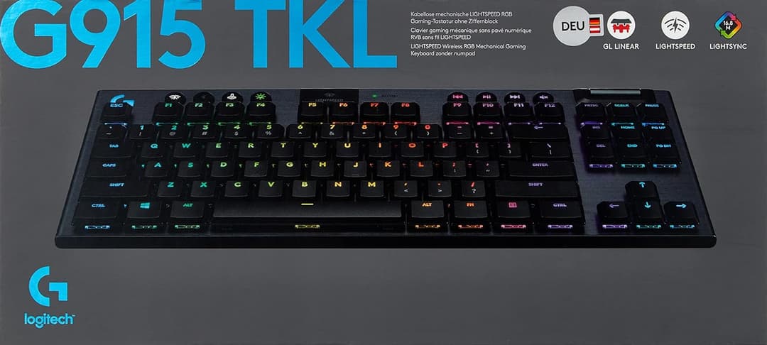 [TKL Wireless Keyboard] Logitech G915 TKL LIGHTSPEED Wireless Mechanical Gaming Keyboard, [Tactile Switches- Qwertz]