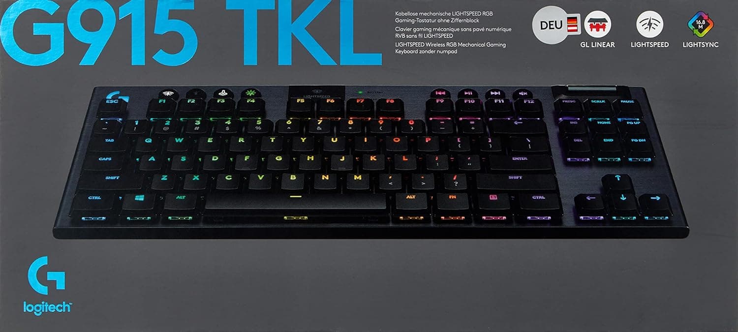 [TKL Wireless Keyboard] Logitech G915 TKL LIGHTSPEED Wireless Mechanical Gaming Keyboard, [Tactile Switches- Qwertz]