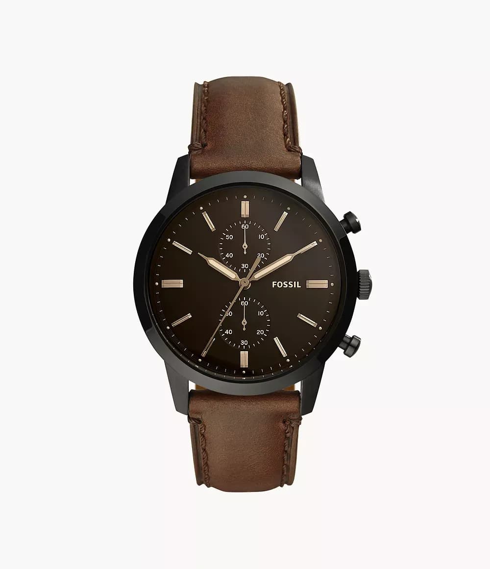[Quartz Chronograph] Fossil Townsman 44mm Chronograph Brown Leather FS5437