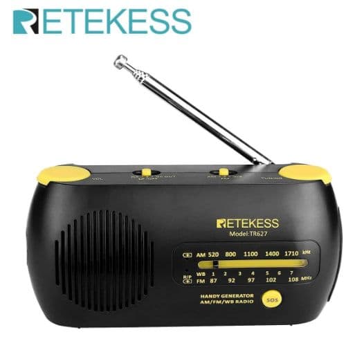 Portable radio TR627 Retekes FM AM NOAA Weather Radio Urgent SOS Built-in Solar Fire Receiver with MP3 Charger Digital Registration, στα 16.15€, Banggood