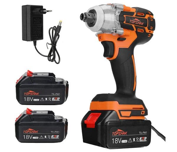 Topshak TS-PW1A: 380N.M Brushless μπουλονόκλειδο με κρούση και 2 μπαταρίες στα 52,96€, Banggood