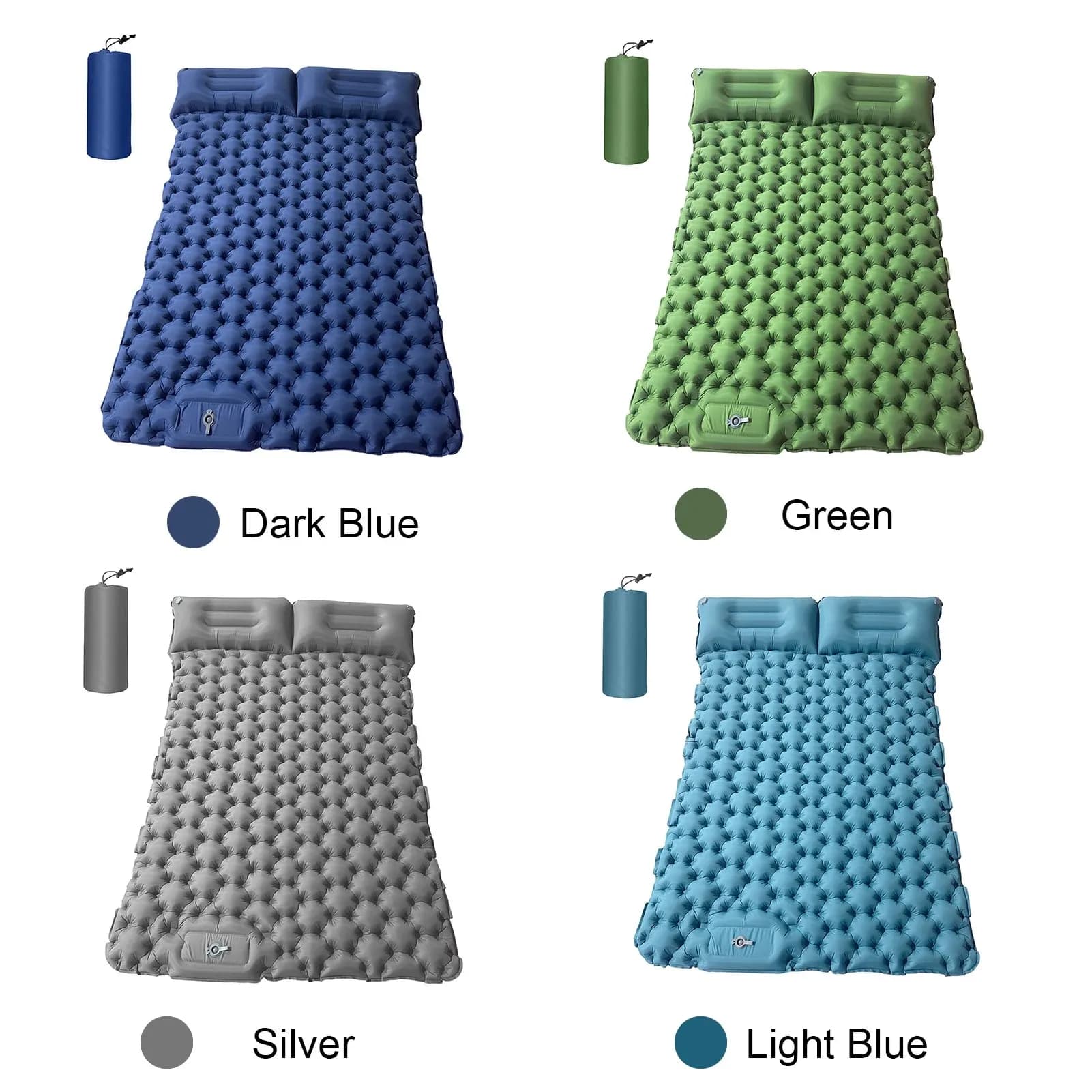 Διπλό Camping Mat with Air Pillow και ενσωματωμένη τρόμπα ποδιού 196 * 125 * 9 cm