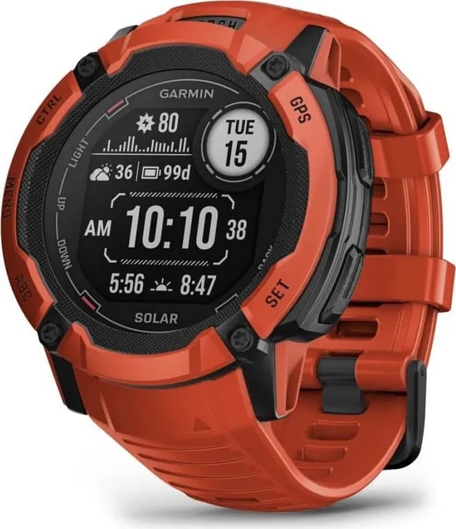 [Rugged Αθλητικό Smartwatch] Garmin Instinct 2X Solar 50mm [Moss Green & Flame Red]