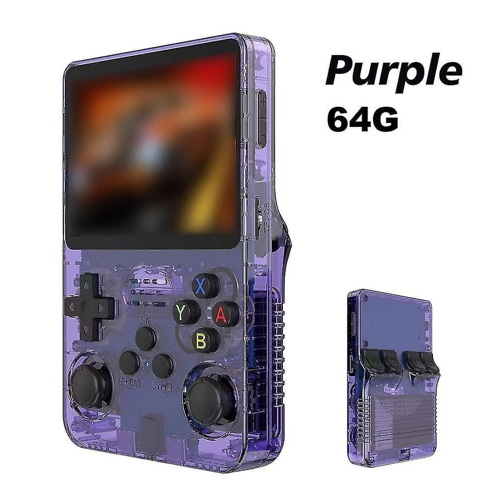 [Retro Handheld Gaming] R36S 3.5" IPS 640x480 Handheld Video Game Console, 64GB storage [Purple]