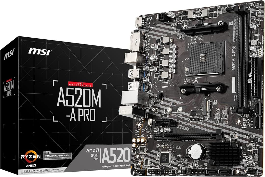 [Motherboard AM4] MSI A520M-A PRO, AM4 socket, A520 chipset, micro-ATX
