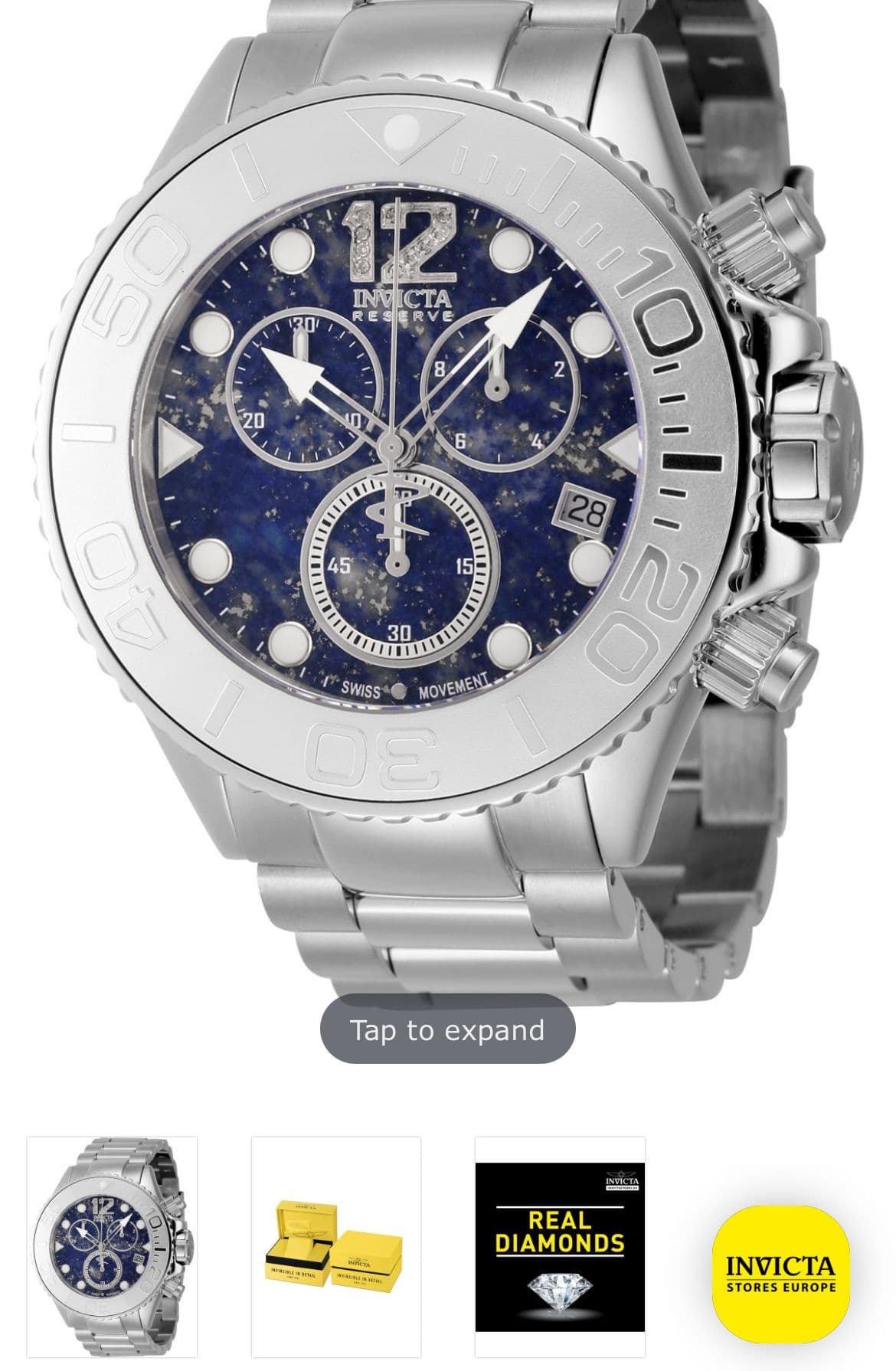 Invicta Reserve - Grand Diver 45364 Men's Quartz Watch - 52mm - With 10 diamonds